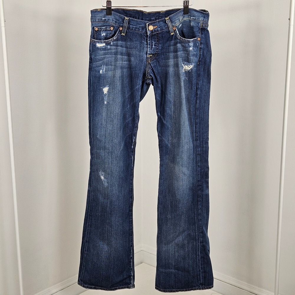 Lucky Brand Bootcut Jeans Womens 10/30 Blue Distressed Long 32 Inseam